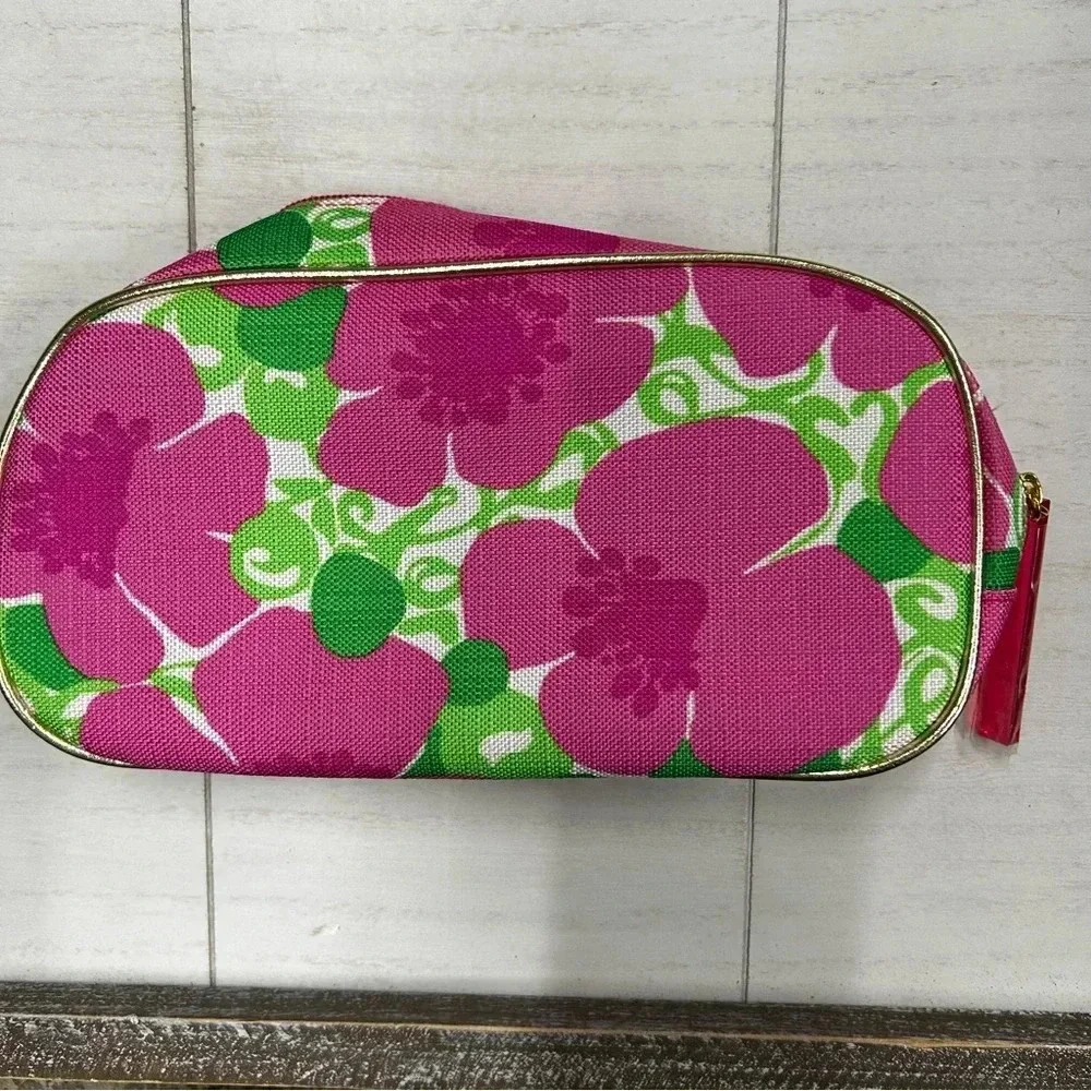 NWOT Lilly Pulitzer for‎ Estee Lauder Makeup Bag Travel Case Pink Green